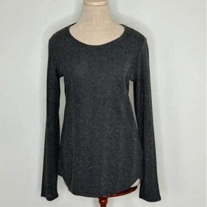 Kuhl Long Sleeve Round Neck Linen Blend Dark Gray Lightweight Top Size Medium